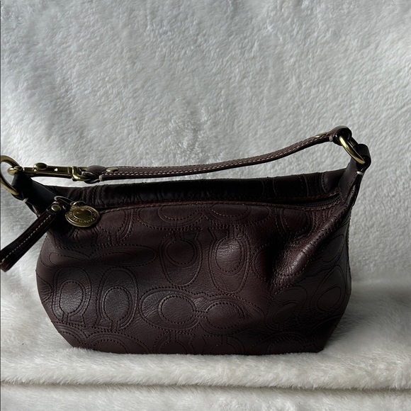 Coach Dark Brown Embossed Bag - Picture 1 of 10